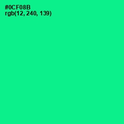 #0CF08B - Caribbean Green Color Image