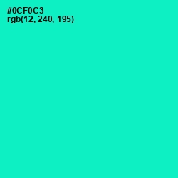 #0CF0C3 - Bright Turquoise Color Image