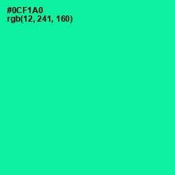 #0CF1A0 - Caribbean Green Color Image