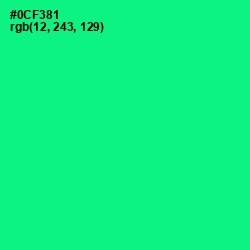 #0CF381 - Caribbean Green Color Image