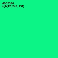 #0CF386 - Caribbean Green Color Image