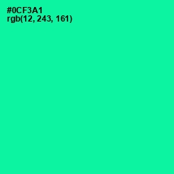 #0CF3A1 - Caribbean Green Color Image