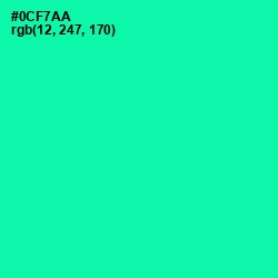 #0CF7AA - Caribbean Green Color Image