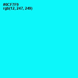 #0CF7F9 - Cyan / Aqua Color Image
