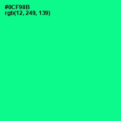 #0CF98B - Caribbean Green Color Image