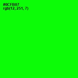 #0CFB07 - Green Color Image