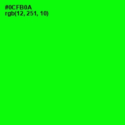 #0CFB0A - Green Color Image