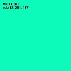 #0CFBBB - Caribbean Green Color Image