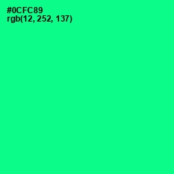 #0CFC89 - Caribbean Green Color Image
