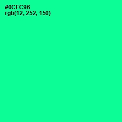 #0CFC96 - Caribbean Green Color Image