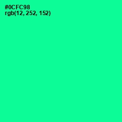 #0CFC98 - Caribbean Green Color Image