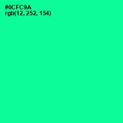 #0CFC9A - Caribbean Green Color Image