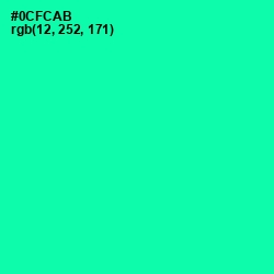 #0CFCAB - Caribbean Green Color Image