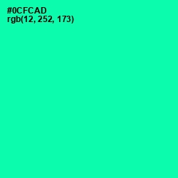 #0CFCAD - Caribbean Green Color Image