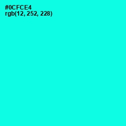 #0CFCE4 - Cyan / Aqua Color Image