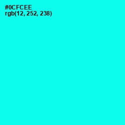 #0CFCEE - Cyan / Aqua Color Image
