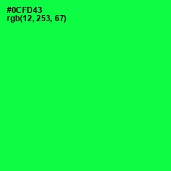 #0CFD43 - Malachite Color Image