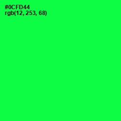 #0CFD44 - Malachite Color Image