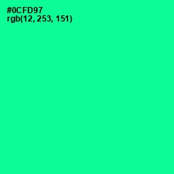 #0CFD97 - Caribbean Green Color Image