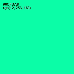 #0CFDA8 - Caribbean Green Color Image
