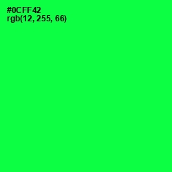 #0CFF42 - Malachite Color Image