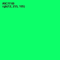 #0CFF69 - Spring Green Color Image