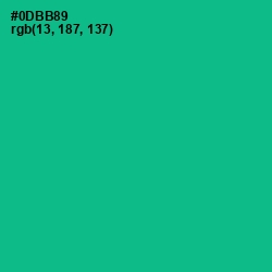 #0DBB89 - Mountain Meadow Color Image