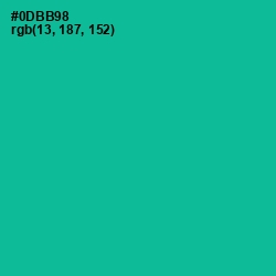 #0DBB98 - Mountain Meadow Color Image