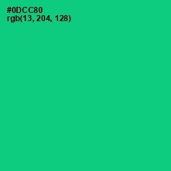 #0DCC80 - Caribbean Green Color Image