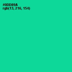 #0DD89A - Caribbean Green Color Image