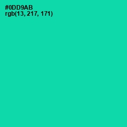 #0DD9AB - Caribbean Green Color Image