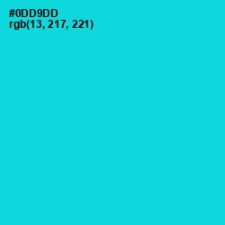 #0DD9DD - Robin's Egg Blue Color Image