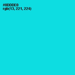 #0DDDE0 - Bright Turquoise Color Image