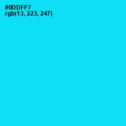 #0DDFF7 - Bright Turquoise Color Image