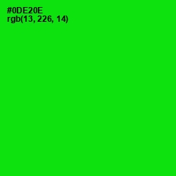 #0DE20E - Green Color Image