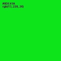 #0DE41A - Green Color Image