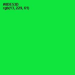 #0DE53D - Green Color Image