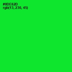 #0DE62D - Green Color Image