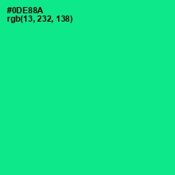 #0DE88A - Caribbean Green Color Image