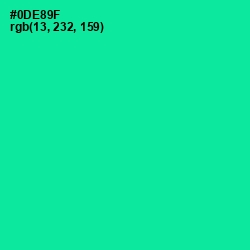 #0DE89F - Caribbean Green Color Image