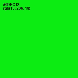 #0DEC12 - Green Color Image