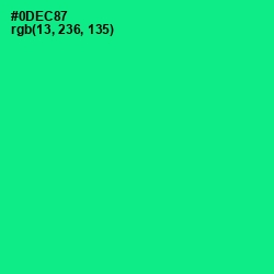 #0DEC87 - Caribbean Green Color Image