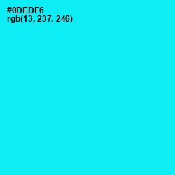 #0DEDF6 - Cyan / Aqua Color Image