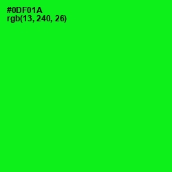 #0DF01A - Green Color Image