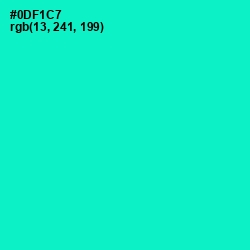 #0DF1C7 - Bright Turquoise Color Image