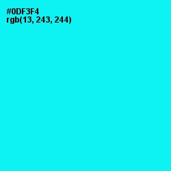 #0DF3F4 - Cyan / Aqua Color Image