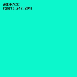 #0DF7CC - Bright Turquoise Color Image