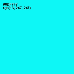 #0DF7F7 - Cyan / Aqua Color Image