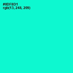 #0DF8D1 - Bright Turquoise Color Image