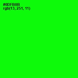 #0DFB0B - Green Color Image